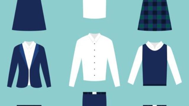 seragam sekolah untuk anak anak set vektor pakaian anak 1